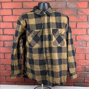 C.C. Schmidt Mens Large Plaid Flannel Button Down Shirt - Workwear,‎ Rugged